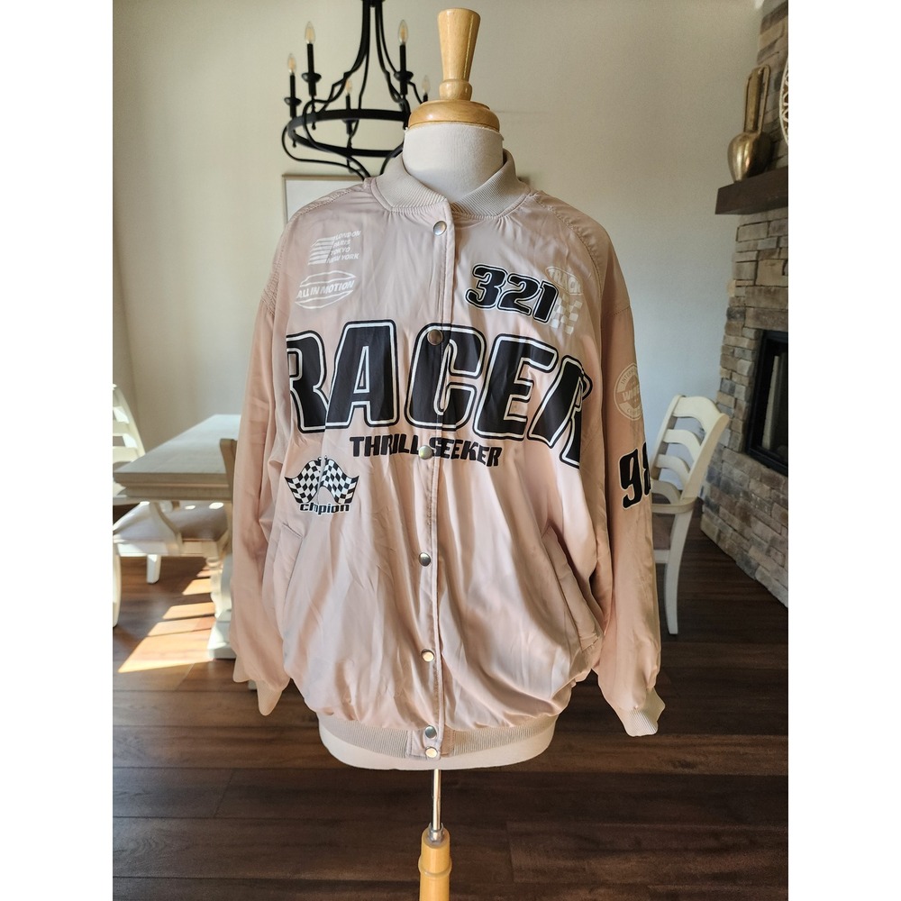 H&M Divided Racer Jacket Bomber All‎ Over Print Motorsport Medium